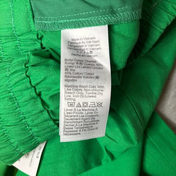 J.Crew Factory Green Linen Cotton Drawstring Pants Size 4 NWT - Picture 5 of 6